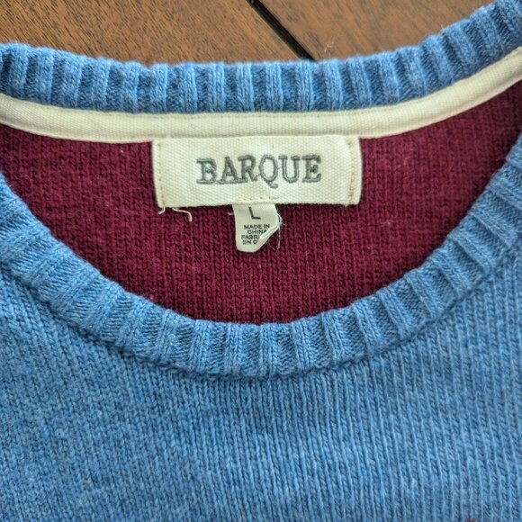 Barque NY Nordic Crew Neck Wool Winter Cabincore Cozy Snow Sweater L - Picture 3 of 5